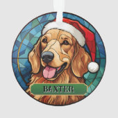 Gepersonaliseerde Glas in lood Labrador Retriever Ornament (achterkant)