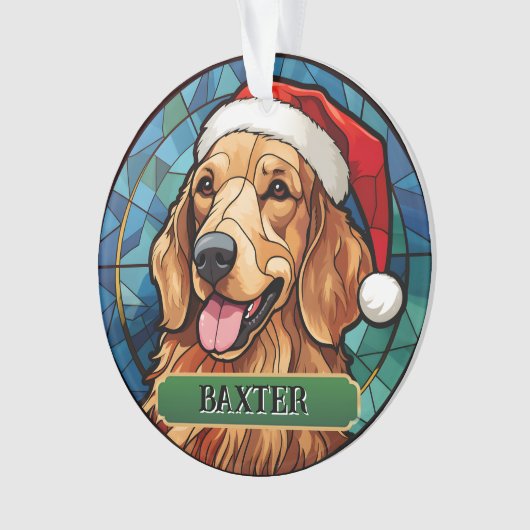 Gepersonaliseerde Glas in lood Labrador Retriever Ornament (voorkant)