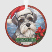 Gepersonaliseerde Glas in lood Miniatuur Schnauzer Ornament (achterkant)