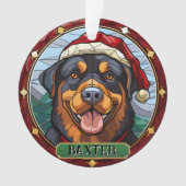 Gepersonaliseerde Glas in lood Rottweiler Ornament (voorkant)