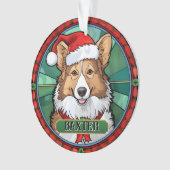 Gepersonaliseerde Glas in lood Shetland Sheepdog Ornament (voorkant)
