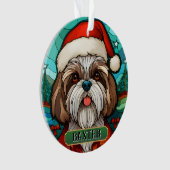 Gepersonaliseerde Glas in lood Shih Tzu Ornament (voorkant)