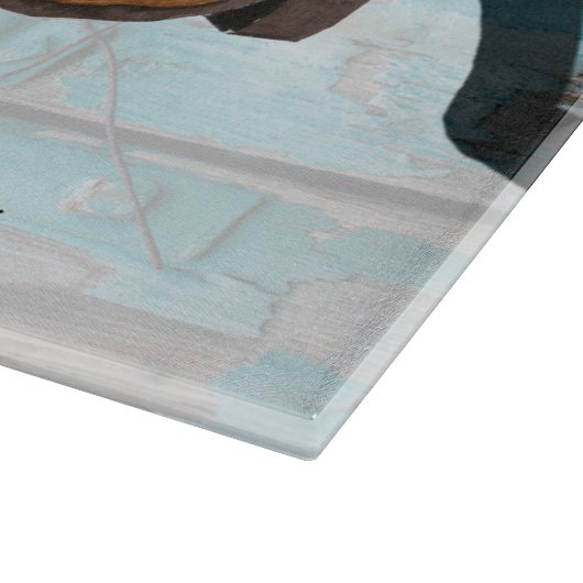 Gepersonaliseerde glas snijden blauw hout schuur d snijplank (Hoek)