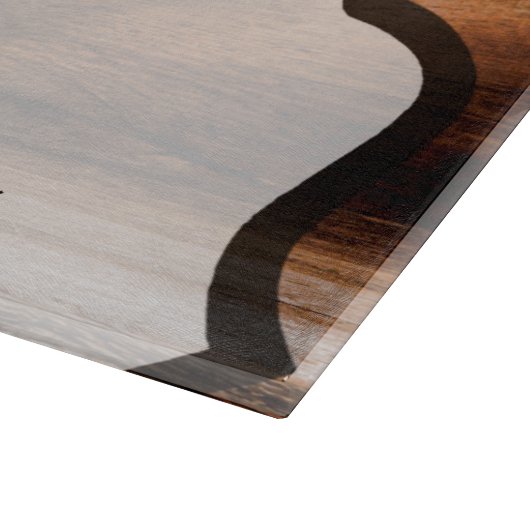 Gepersonaliseerde glas snijden cowboy laarzen schu snijplank (Hoek)