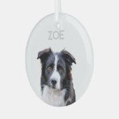 Gepersonaliseerde Glass Pet Christmas Tree Ornamen Glas Ornament (Voorkant links)