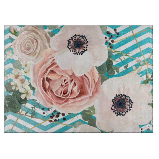 Gepersonaliseerde glasscherpe geometrische Roos Ch Snijplank (Voorkant)