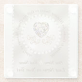 Gepersonaliseerde, glazen Onderzetters bruiloft gu (Achterkant)