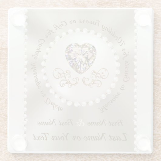 Gepersonaliseerde, glazen Onderzetters bruiloft gu (Achterkant)