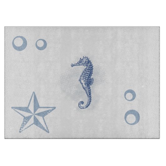 Gepersonaliseerde glazen snijden Seahorse Ocean Be Snijplank (Voorkant)