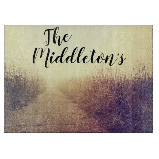 Gepersonaliseerde glazen snijden Sunrise Pathway W Snijplank (Voorkant)