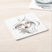 Gepersonaliseerde glazen wanden Witte rokerdochter Kartonnen Onderzetters (Schuin)