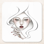 Gepersonaliseerde glazen wanden Witte rokerdochter Kartonnen Onderzetters (Voorkant)