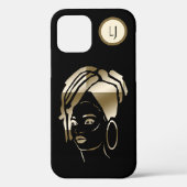 Gepersonaliseerde GLD/Blak Afrikaanse Koningin iPh Case-Mate iPhone Case (Achterkant)