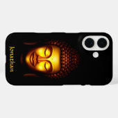 Gepersonaliseerde Glimlachende Boeddha Goud en Zwa Case-Mate iPhone Case (Achterkant (horizontaal))