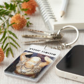 gepersonaliseerde glimlachende boeddha - sleutelha sleutelhanger (Voorkant Rechts)