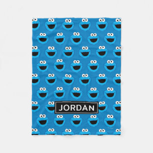Gepersonaliseerde glimlachende Cookie Monster Patr Fleece Deken