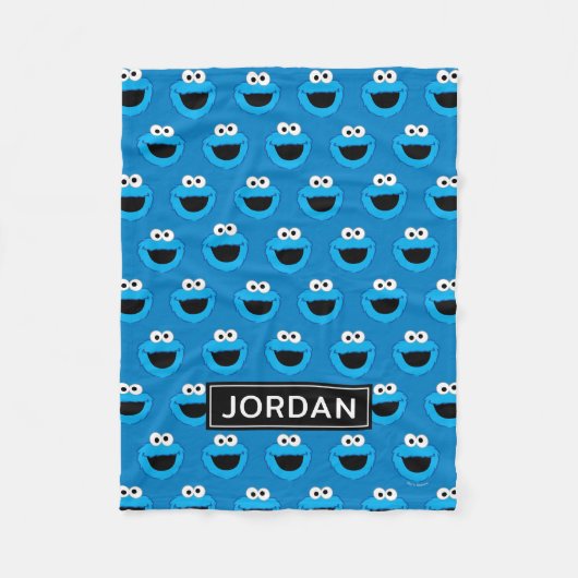 Gepersonaliseerde glimlachende Cookie Monster Patr Fleece Deken (Voorkant)