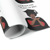 Gepersonaliseerde glimlachende vrouw Afstuderen Cadeaupapier (Rol Hoek)