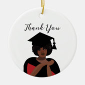 Gepersonaliseerde glimlachende vrouw Afstuderen Keramisch Ornament (Voorkant)