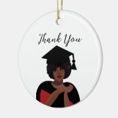 Gepersonaliseerde glimlachende vrouw Afstuderen Keramisch Ornament (Links)