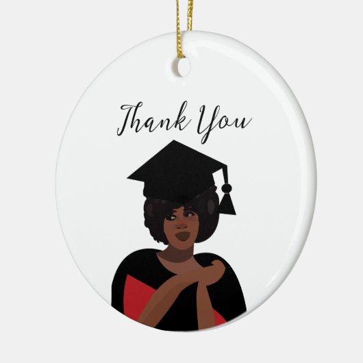 Gepersonaliseerde glimlachende vrouw Afstuderen Keramisch Ornament (Links)