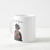 Gepersonaliseerde glimlachende vrouw Afstuderen Koffiemok (Voorkant links)