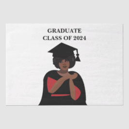 Gepersonaliseerde glimlachende vrouw Afstuderen Tissuepapier