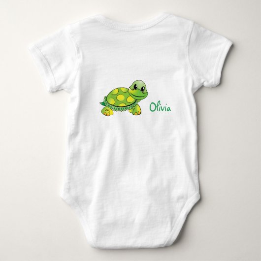 Gepersonaliseerde glimlachschildpad romper (Achterkant)