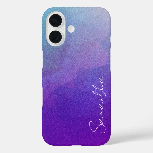 Gepersonaliseerde Glitter Abstract Blauw & Paarse Case-Mate iPhone Case (Achterkant)