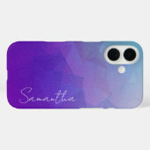 Gepersonaliseerde Glitter Abstract Blauw & Paarse Case-Mate iPhone Case (Achterkant (horizontaal))