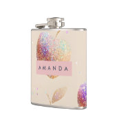 Gepersonaliseerde Glitter Appel Glans Fruit Pastel Heupfles (Links)