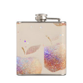 Gepersonaliseerde Glitter Appel Glans Fruit Pastel Heupfles (Achterkant)