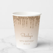 Gepersonaliseerde Glitter Drip 90ste Verjaardag Pa Papieren Bekers (Achterkant)