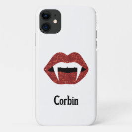 Gepersonaliseerde Glitter Fangs Halloween - rode l Case-Mate iPhone Case