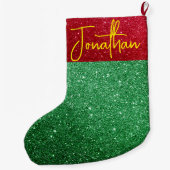 Gepersonaliseerde Glitter Kerstkous – Groot Grote Kerstsok (Achterkant)