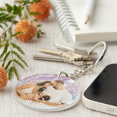 Gepersonaliseerde Glitter Keyring met Aangepaste F Sleutelhanger (Voorkant Rechts)
