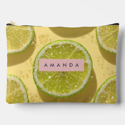 Gepersonaliseerde Glitter Lime Schijf Glans Citrus Etui (Voorkant)