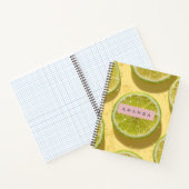 Gepersonaliseerde Glitter Lime Schijf Glans Citrus Notitieboek (Binnen)