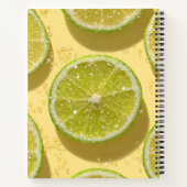 Gepersonaliseerde Glitter Lime Schijf Glans Citrus Notitieboek (Achterkant)