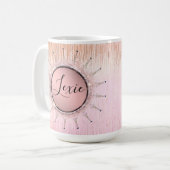 Gepersonaliseerde Glitter Mandala Roze Frosted Gla Koffiemok (Voorkant links)