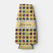 Gepersonaliseerde Glitter Polka Dots Diamanten Flesjeskoeler (Voorkant)