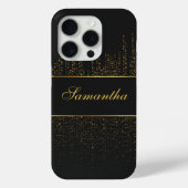 Gepersonaliseerde Glitter van zwart en goud Case-Mate iPhone Case (Achterkant)