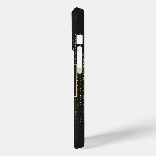 Gepersonaliseerde Glitter van zwart en goud Case-Mate iPhone Case (Achterkant / Links)