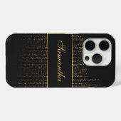 Gepersonaliseerde Glitter van zwart en goud Case-Mate iPhone Case (Achterkant (horizontaal))