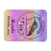 Gepersonaliseerde Glitter Verjaardagsreis Cruise Magneet (Horizontaal)