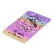 Gepersonaliseerde Glitter Verjaardagsreis Cruise Magneet (Linkerzijde)