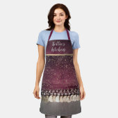 Gepersonaliseerde glitterij sterren munt sjaal schort (Gedragen)