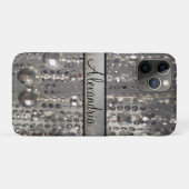 Gepersonaliseerde glitterij zilveren snaarkralen Case-Mate iPhone case (Achterkant (horizontaal))