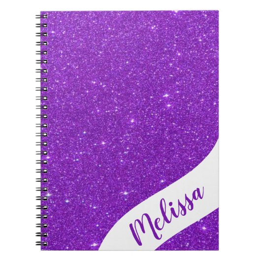 Gepersonaliseerde glitters notitieboek (Voorkant)