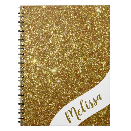 Gepersonaliseerde glitters notitieboek (Voorkant)